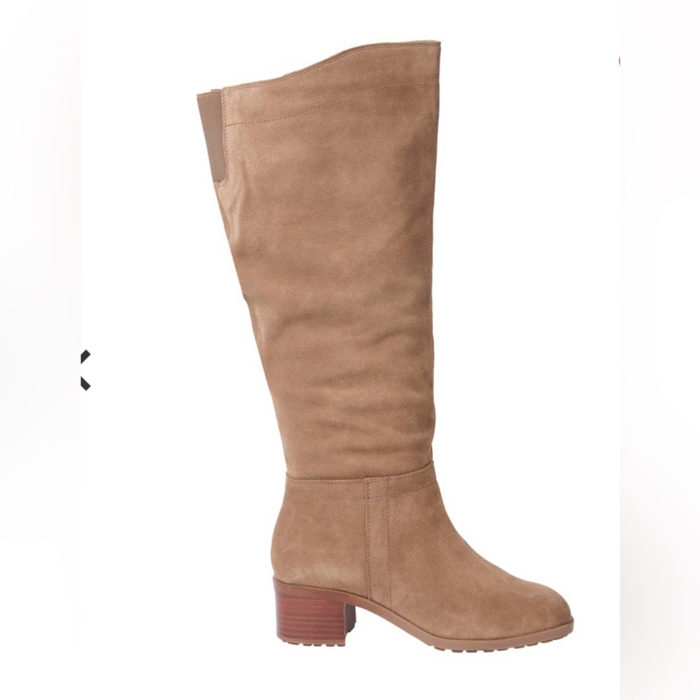 Blondo Lug Sole Waterproof Women's Wide calf Tan Knee-High Boots